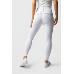 Legging Hybrid Horze Anya feminino fullgrip Branco brilhante