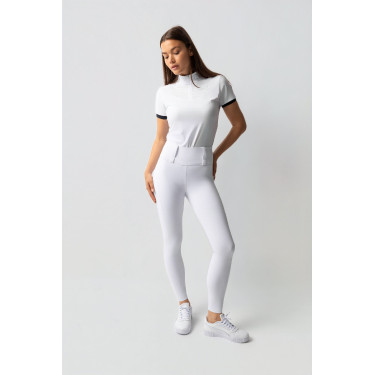 Legging Hybrid Horze Anya feminino fullgrip Branco brilhante
