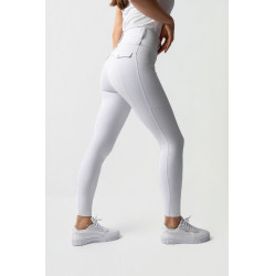 Legging Hybrid Horze Anya feminino fullgrip Branco brilhante