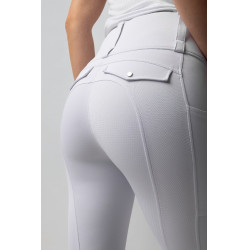 Legging Hybrid Horze Anya feminino fullgrip Branco brilhante