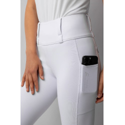 Legging Hybrid Horze Anya feminino fullgrip Branco brilhante