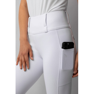 Legging Hybrid Horze Anya feminino fullgrip Branco brilhante