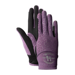 Luvas Horze Fay JR Ameixa preta Violeta Luvas Horze Fay JR Ameixa preta Violeta