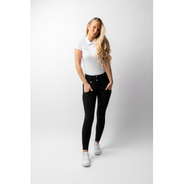 Calça Horze Grand Prix Pro com culote integral feminino Preto