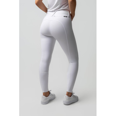 Calça Horze Grand Prix III Show com grip completo feminino Branco brilhante Calça Horze Grand Prix III Show com grip completo feminino Branco brilhante