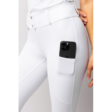 Calça Horze Grand Prix III Show com grip completo feminino Branco brilhante Calça Horze Grand Prix III Show com grip completo feminino Branco brilhante