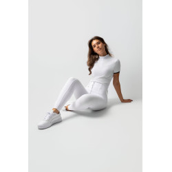 Calça Horze Grand Prix III Show com grip completo feminino Branco brilhante Calça Horze Grand Prix III Show com grip completo feminino Branco brilhante