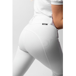 Calça Horze Grand Prix III Show com grip completo feminino Branco brilhante Calça Horze Grand Prix III Show com grip completo feminino Branco brilhante