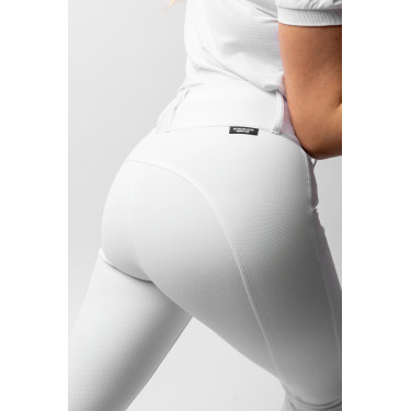 Calça Horze Grand Prix III Show com grip completo feminino Branco brilhante Calça Horze Grand Prix III Show com grip completo feminino Branco brilhante