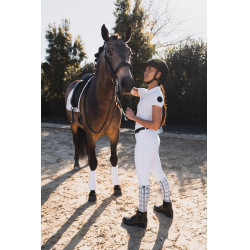 Calça Horze Grand Prix III Show com grip completo feminino Branco brilhante Calça Horze Grand Prix III Show com grip completo feminino Branco brilhante