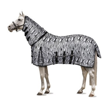 Capa anti-moscas Horze Defender com aba para a barriga Zebra Motivos