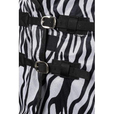 Capa anti-moscas Horze Defender com aba para a barriga Zebra Motivos