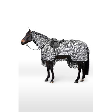 Capa anti-moscas Horze Defender com franjas Zebra Motivos