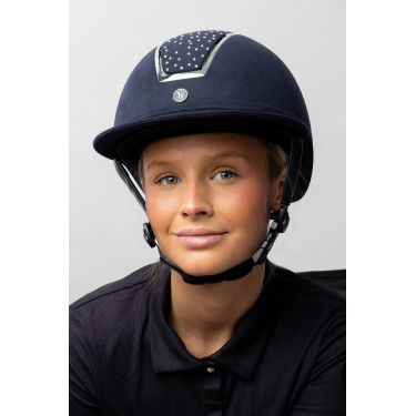 Capacete de equitação Solara II Horze Marinho / branco Azul
