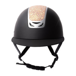 Capacete de equitação com ornamento de cristal Horze Arix II Preto / pêssego Capacete de equitação com ornamento de cristal Horze Arix II Preto / pêssego