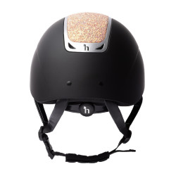 Capacete de equitação com ornamento de cristal Horze Arix II Preto / pêssego Capacete de equitação com ornamento de cristal Horze Arix II Preto / pêssego