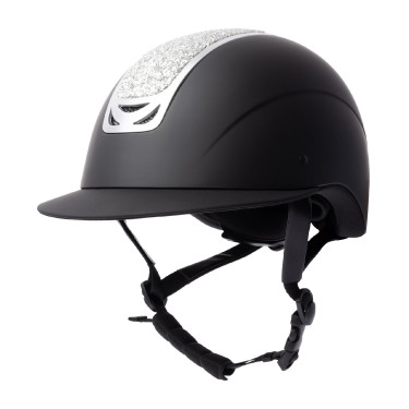 Capacete de equitação com ornamento de cristal Horze Arix II Preto / prata