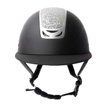 Capacete de equitação com ornamento de cristal Horze Arix II Preto / prata