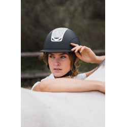 Capacete de equitação com ornamento de cristal Horze Arix II Preto / prata