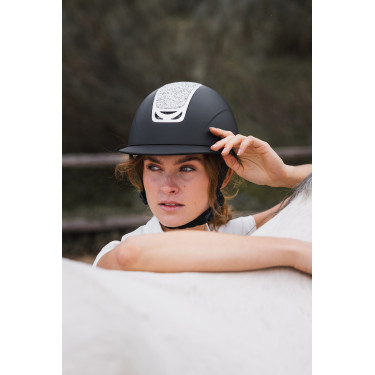 Capacete de equitação com ornamento de cristal Horze Arix II Preto / prata