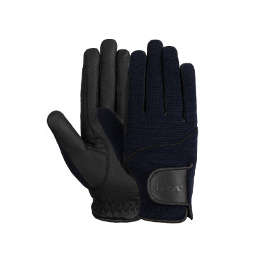Luvas de equitação femininas Horze Mayla Winter Marinho escuro Azul