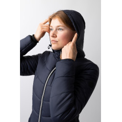 Casaco de equitação acolchoado Horze Astrid feminino Azul polar Azul-marinho Casaco de equitação acolchoado Horze Astrid feminino Azul polar Azul-marinho