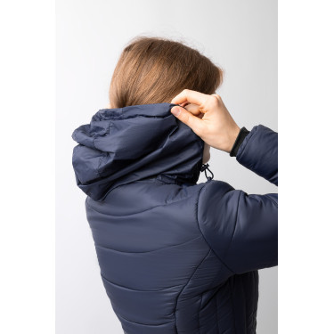 Casaco de equitação acolchoado Horze Astrid feminino Azul polar Azul-marinho Casaco de equitação acolchoado Horze Astrid feminino Azul polar Azul-marinho