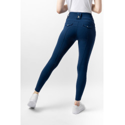Calça de equitação feminina B Vertigo térmica com grip integral Enya Titã marinho Azul-marinho