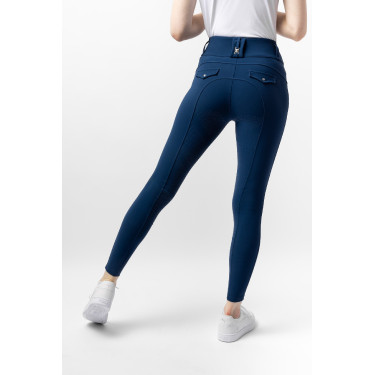 Calça de equitação feminina B Vertigo térmica com grip integral Enya Titã marinho Azul-marinho