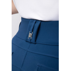 Calça de equitação feminina B Vertigo térmica com grip integral Enya Titã marinho Azul-marinho