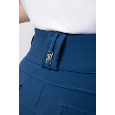 Calça de equitação feminina B Vertigo térmica com grip integral Enya Titã marinho Azul-marinho
