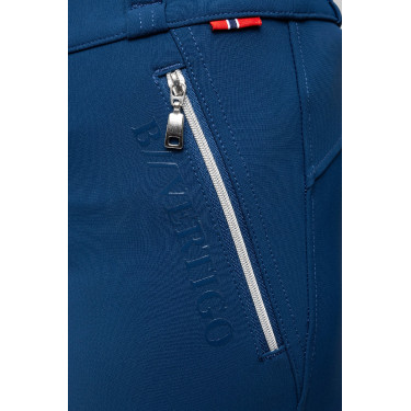 Calça de equitação feminina B Vertigo térmica com grip integral Enya Titã marinho Azul-marinho