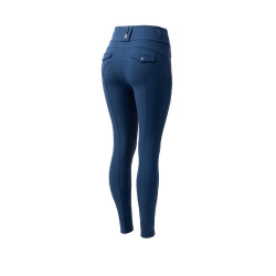 Calça de equitação feminina B Vertigo térmica com grip integral Enya Titã marinho Azul-marinho