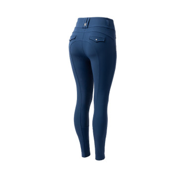 Calça de equitação feminina B Vertigo térmica com grip integral Enya Titã marinho Azul-marinho