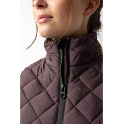 Colete sem mangas Horze feminino Jeune Cavalier Naia Fondant com manteiga queimada Castanho