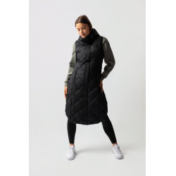 Colete acolchoado longo sem mangas Gem B Vertigo Beleza negra Preto