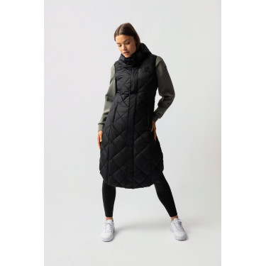 Colete acolchoado longo sem mangas Gem B Vertigo Beleza negra Preto