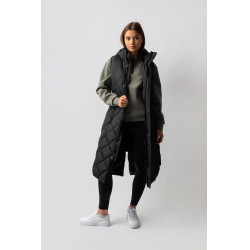 Colete acolchoado longo sem mangas Gem B Vertigo Beleza negra Preto
