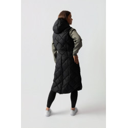 Colete acolchoado longo sem mangas Gem B Vertigo Beleza negra Preto