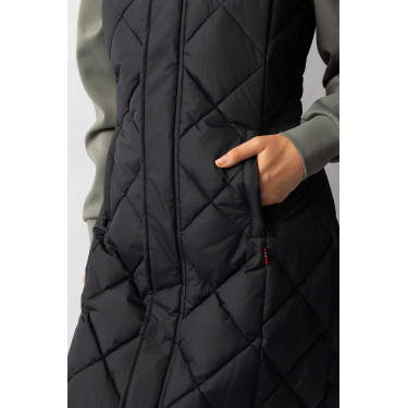 Colete acolchoado longo sem mangas Gem B Vertigo Beleza negra Preto