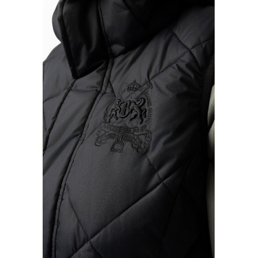 Colete acolchoado longo sem mangas Gem B Vertigo Beleza negra Preto