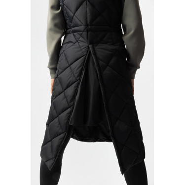 Colete acolchoado longo sem mangas Gem B Vertigo Beleza negra Preto