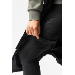 Colete acolchoado longo sem mangas Gem B Vertigo Beleza negra Preto