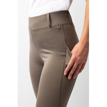 Legging de equitação com grip integral Horze Dea, feminino Castanho morel