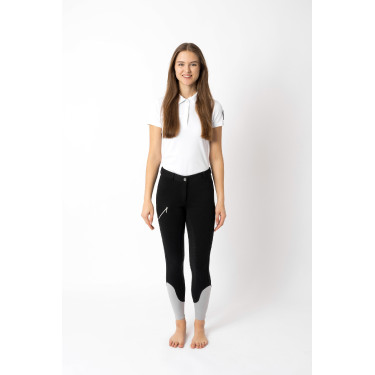 Calça de equitação Horze Felicia com grip integral Preto