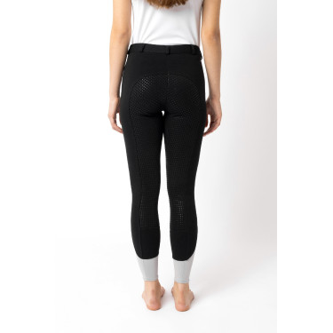 Calça de equitação Horze Felicia com grip integral Preto