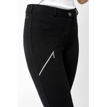 Calça de equitação Horze Felicia com grip integral Preto