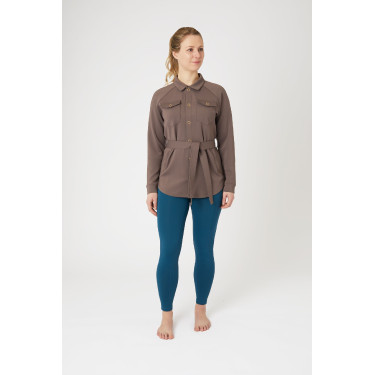 Camisa-jaqueta Alyssa feminina Horze Marrom cinza ferro Castanho Camisa-jaqueta Alyssa feminina Horze Marrom cinza ferro Castanho