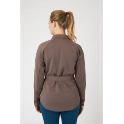 Camisa-jaqueta Alyssa feminina Horze Marrom cinza ferro Castanho Camisa-jaqueta Alyssa feminina Horze Marrom cinza ferro Castanho