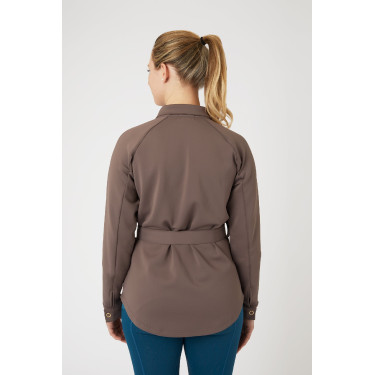 Camisa-jaqueta Alyssa feminina Horze Marrom cinza ferro Castanho Camisa-jaqueta Alyssa feminina Horze Marrom cinza ferro Castanho